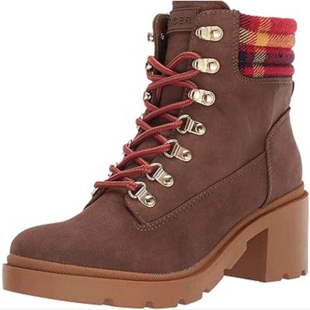 Tommy Hilfiger Abelia Women's Lace Up Heel Combat Boot size 9.5